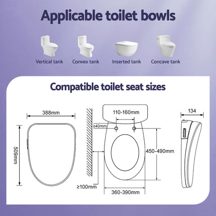 Cefito Smart Electric Bidet Toilet Seat Wireless Remote Heated Dryer Auto Wash.