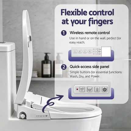 Cefito Smart Electric Bidet Toilet Seat Wireless Remote Heated Dryer Auto Wash.