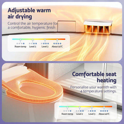 Cefito Smart Electric Bidet Toilet Seat Wireless Remote Heated Dryer Auto Wash.