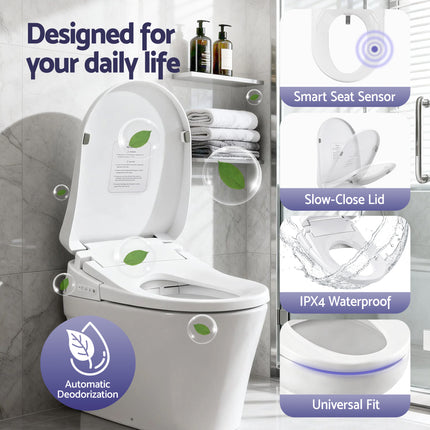 Cefito Smart Electric Bidet Toilet Seat Wireless Remote Heated Dryer Auto Wash.