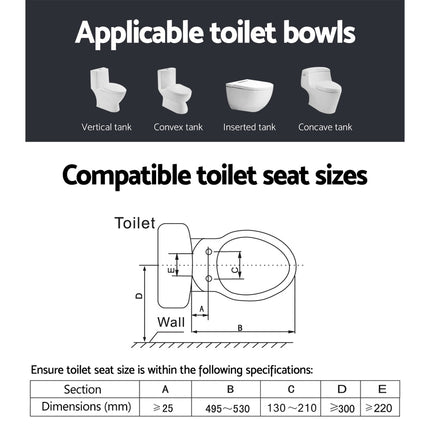 Cefito Electric Bidet Toilet Seat Cover Bathroom Spray Water Wash V Shape.