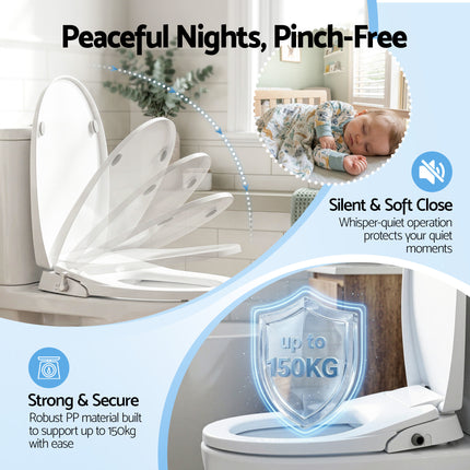 Cefito Non Electric Bidet Toilet Seat O-Shape Dual Nozzle Soft Close WaterMark DIY.