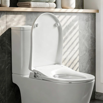 Cefito Non Electric Bidet Toilet Seat D-Shape Dual Nozzle Soft Close WaterMark DIY.