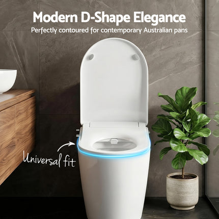 Cefito Non Electric Bidet Toilet Seat D-Shape Dual Nozzle Soft Close WaterMark DIY.
