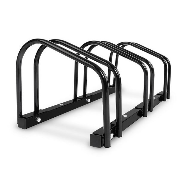 Weisshorn 3 Bike Stand Rack Bicycle Storage Floor Parking Holder Cycling Black.