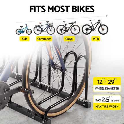 Weisshorn 4 Bike Floor Stand Rack Fits 20"-29" MTB Tires for Garage Storage