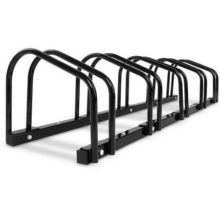 Weisshorn 5 Bike Stand Rack Bicycle Storage Floor Parking Holder Cycling Black.