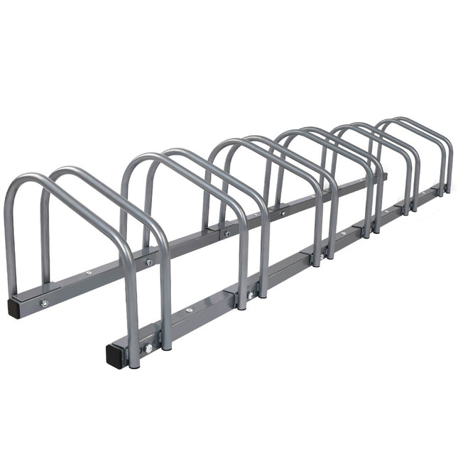 Weisshorn 6 Bike Stand Rack Bicycle Storage Floor Parking Holder Cycling Silver.