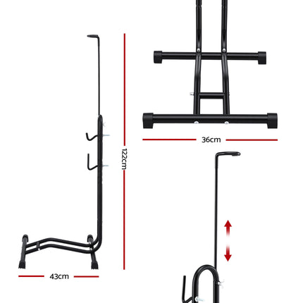 Weisshorn 4-in-1 Bike Parking Stand Vertical Floor Storage Rack for 24"-27.5" Bicycles, Adjustable Height Repair Maintenance Stand, Stable Indoor Garage Space Saver with Non-slip Rubber Feet.