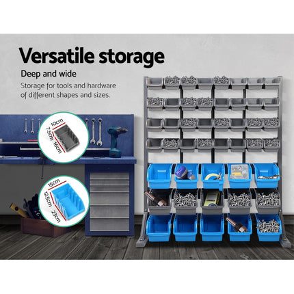 Giantz 47 Storage Bin Rack Free Stand Steel Stand.