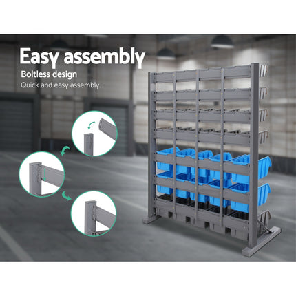 Giantz 47 Storage Bin Rack Free Stand Steel Stand.