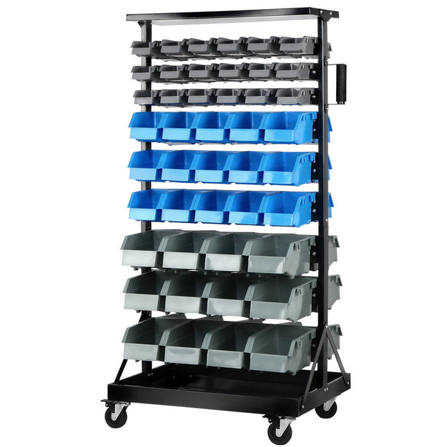 Giantz 90 Storage Bin Rack Stand Double-sided Wheels.