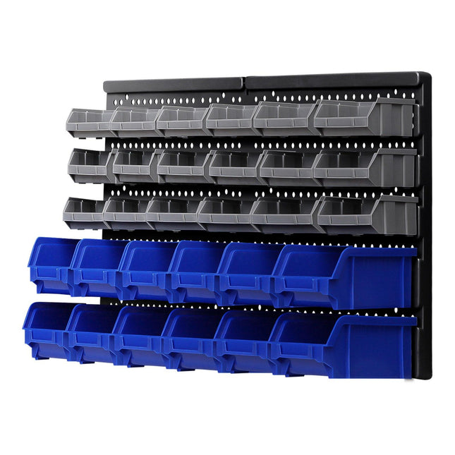 Giantz 30 Storage Bin Rack Wall Mounted.