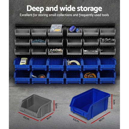 Giantz 30 Storage Bin Rack Wall Mounted.