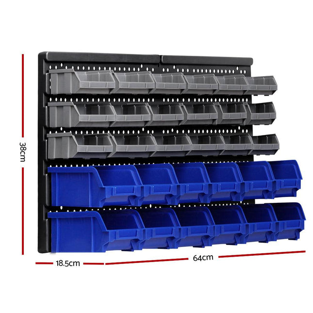 Giantz 60 Storage Bin Rack Wall Mounted.