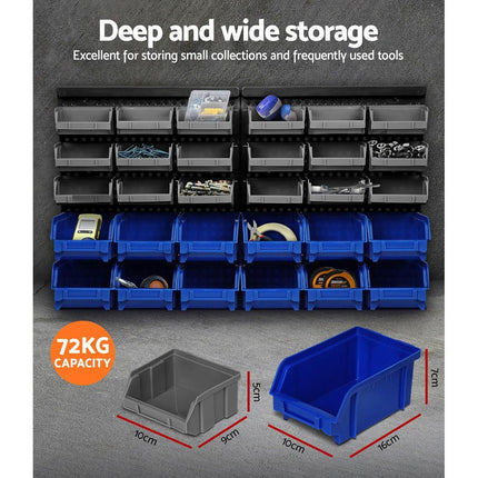 Giantz 60 Storage Bin Rack Wall Mounted.