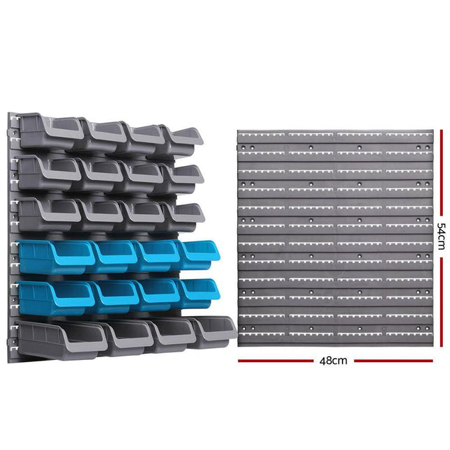 Giantz 44 Storage Bin Rack Wall Mounted Peg Board.