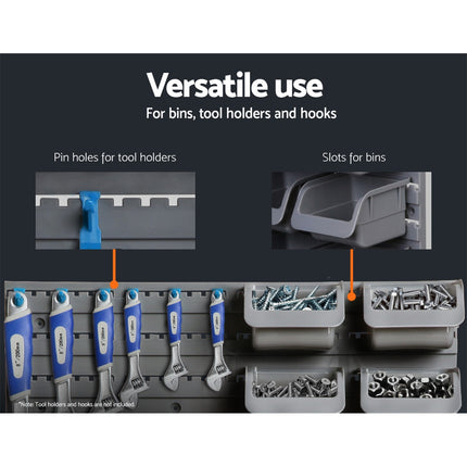 Giantz 48 Storage Bin Rack Wall Mounted Steel Board.