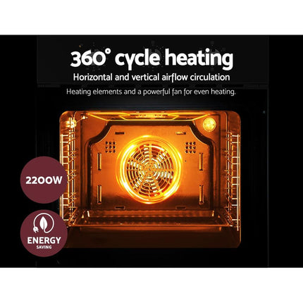 Devanti 60cm Electric Built In Wall Oven Stainless Steel.