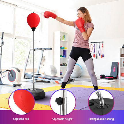 Everfit Adult Punching Bag Stand 150cm Adjustable Freestanding with Gloves and Pump.