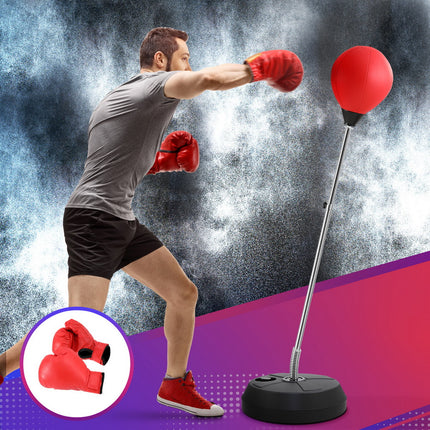 Everfit Adult Punching Bag Stand 150cm Adjustable Freestanding with Gloves and Pump.
