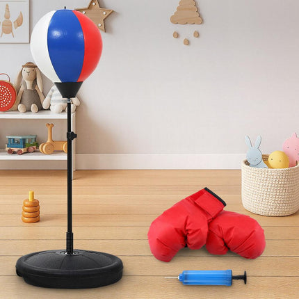 Everfit Kids Punching Bag Stand Set Adjustable 76-112cm with Gloves & Pump.