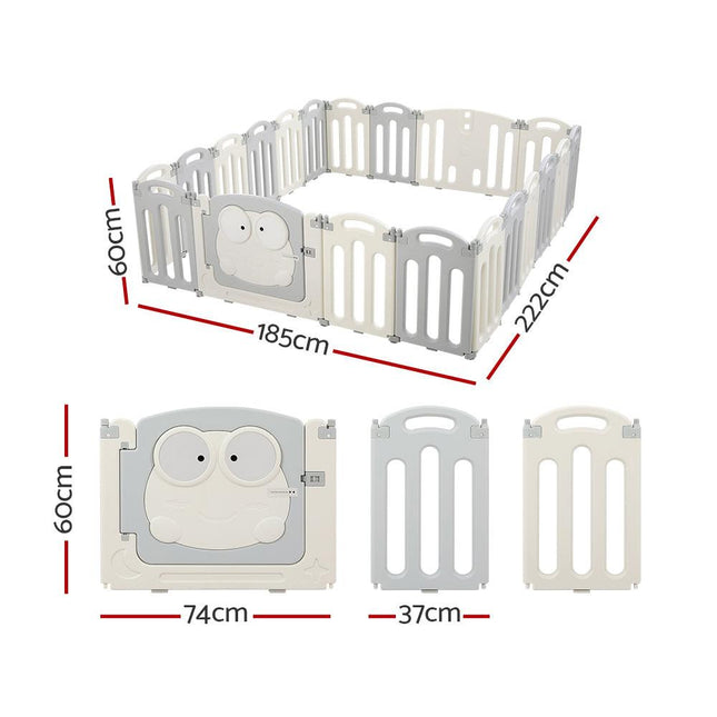 Keezi Baby Playpen 20 Panels Foldable Toddler Fence Safety Play Activity Centre.