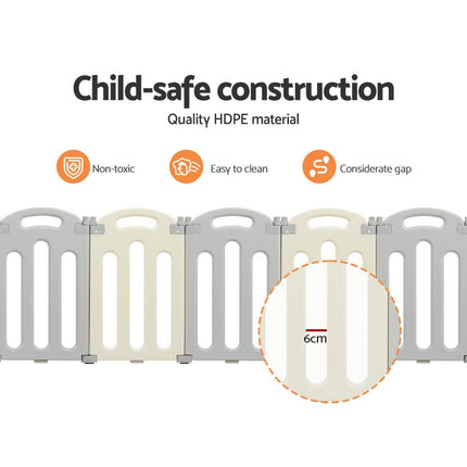 Keezi Baby Playpen 20 Panels Foldable Toddler Fence Safety Play Activity Centre.