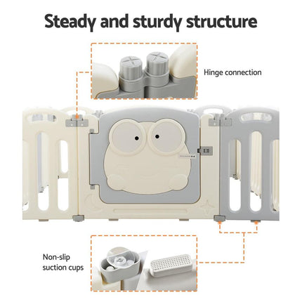 Keezi Baby Playpen 20 Panels Foldable Toddler Fence Safety Play Activity Centre.