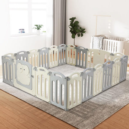 Keezi Baby Playpen 20 Panels Foldable Toddler Fence Safety Play Activity Centre.