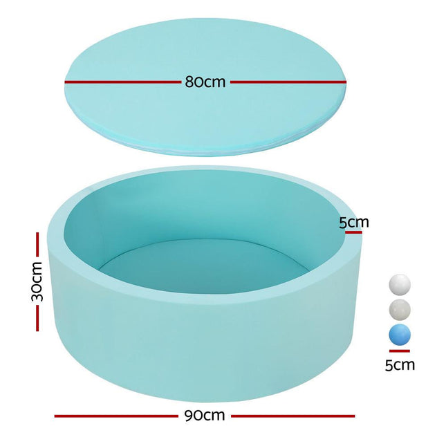 Keezi Kids Ball Pit 90x30cm Ocean Foam Play Pool Barrier Toys Children Blue.