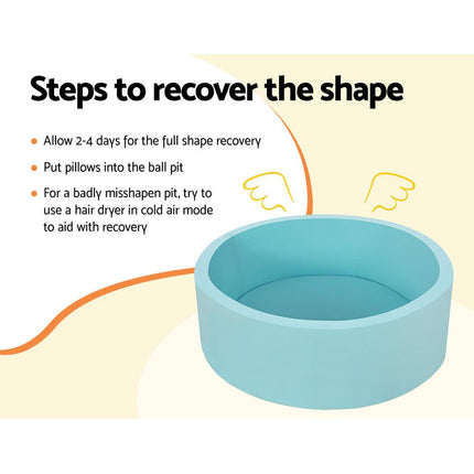 Keezi Kids Ball Pit 90x30cm Ocean Foam Play Pool Barrier Toys Children Blue.