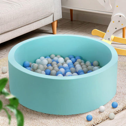 Keezi Kids Ball Pit 90x30cm Ocean Foam Play Pool Barrier Toys Children Blue.