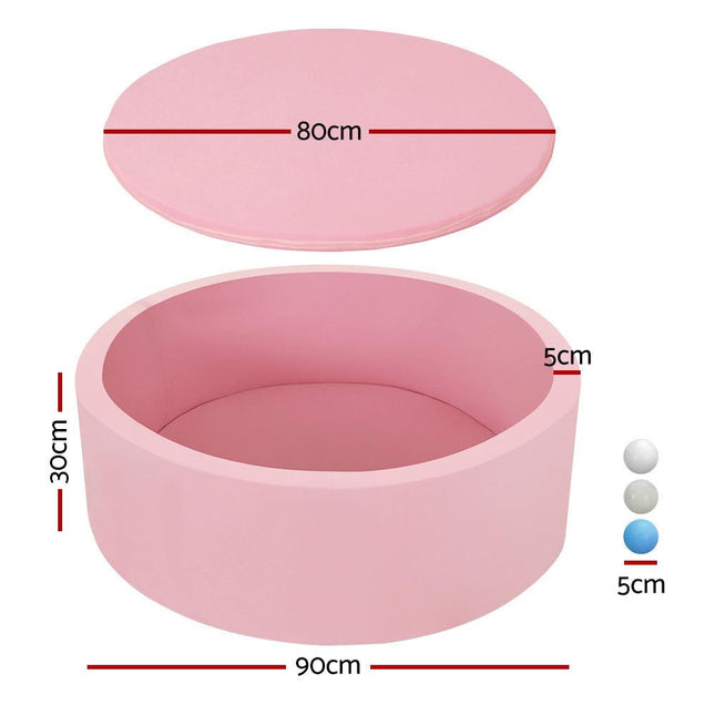 Keezi Kids Ball Pit 90x30cm Ocean Foam Play Pool Barrier Toys Children Pink.