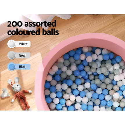 Keezi Kids Ball Pit 90x30cm Ocean Foam Play Pool Barrier Toys Children Pink.