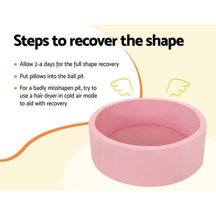 Keezi Kids Ball Pit 90x30cm Ocean Foam Play Pool Barrier Toys Children Pink.