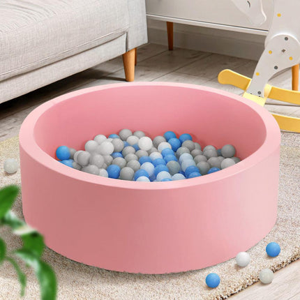 Keezi Kids Ball Pit 90x30cm Ocean Foam Play Pool Barrier Toys Children Pink.