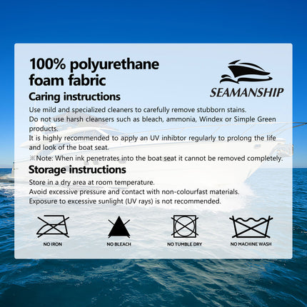 Seamanship 2X Folding Boat Seats with 2X Adjustable Pedestals 34–46cm Marine Swivel Low Back 13cm Padding White Blue.