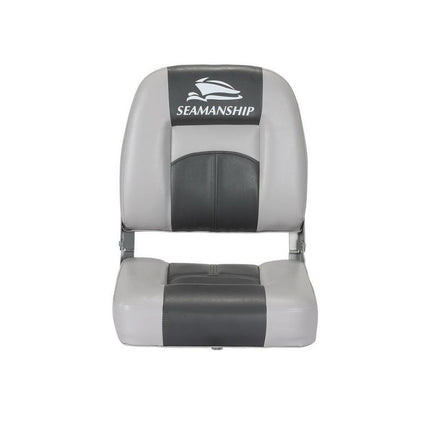 Seamanship 2X Folding Boat Seats Marine Swivel Low Back 10cm Padding Charcoal.