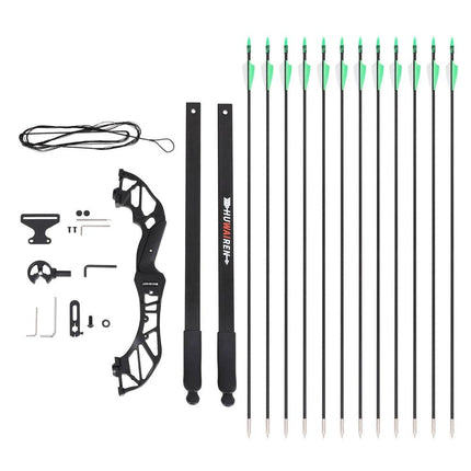 Everfit 55lbs Bow Arrow Set Recurve Takedown Archery Hunting for Beginner Green.