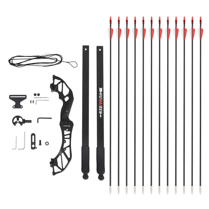 Everfit 55lbs Bow Arrow Set Recurve Takedown Archery Hunting for Beginner Red.