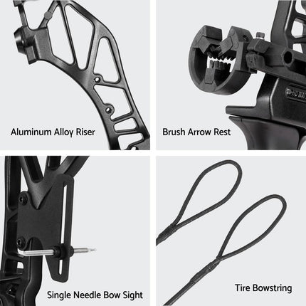Everfit 55lbs Bow Arrow Set Recurve Takedown Archery Hunting for Beginner Red.