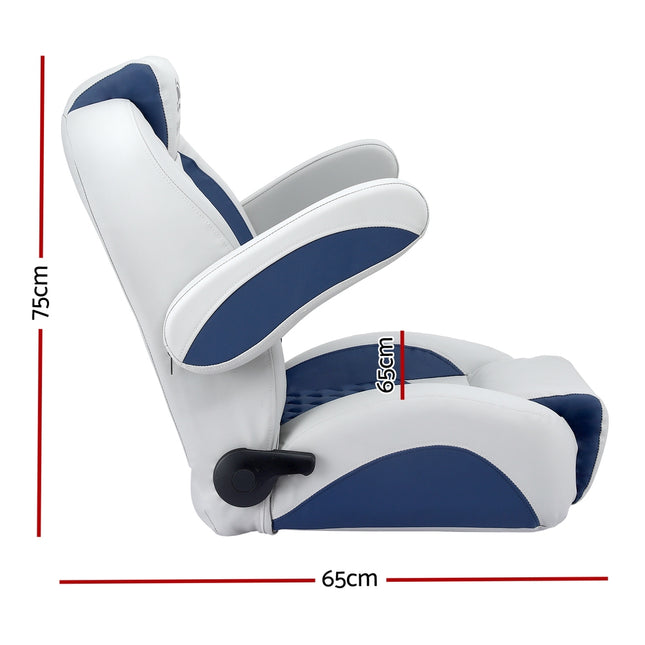 Seamanship Reclining Captain Boat Seat 90°-155° Recline, 19cm Thick Cushion.