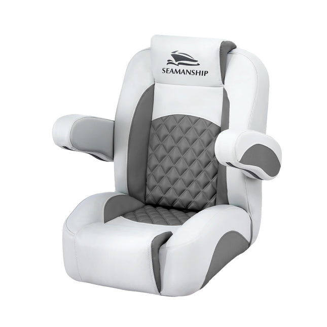 Seamanship Reclining Captain Boat Seat 90°-155° Recline, 19cm Thick Cushion.