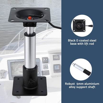 Seamanship Boat Seat Pedestal 34–46cm Adjustable Gas Lift 360 Degrees Swivel 2 Pack.