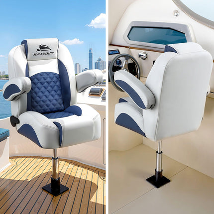 Seamanship Boat Seat Pedestal 34–46cm Adjustable Gas Lift 360 Degrees Swivel 2 Pack.