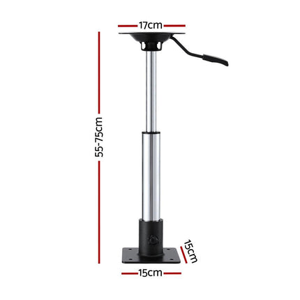 Seamanship Boat Seat Pedestal 55 - 75cm Adjustable Gas Lift 360 Degrees Swivel.