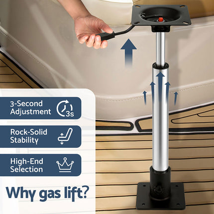Seamanship Boat Seat Pedestal 55–75cm Adjustable Gas Lift 360 Degrees Swivel 2 Pack.