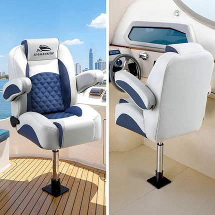 Seamanship Boat Seat Pedestal 55–75cm Adjustable Gas Lift 360 Degrees Swivel 2 Pack.