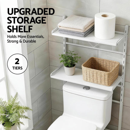 Artiss Over Toilet Bathroom Storage Shelf Rack Over Toilet 2 Tier.